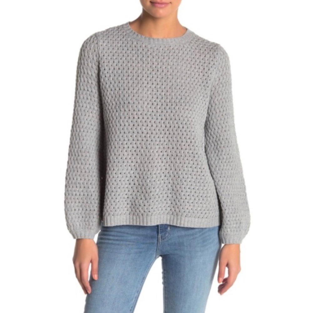 NWT 14th & Union Bubble Sleeve Knit Crew Sweater